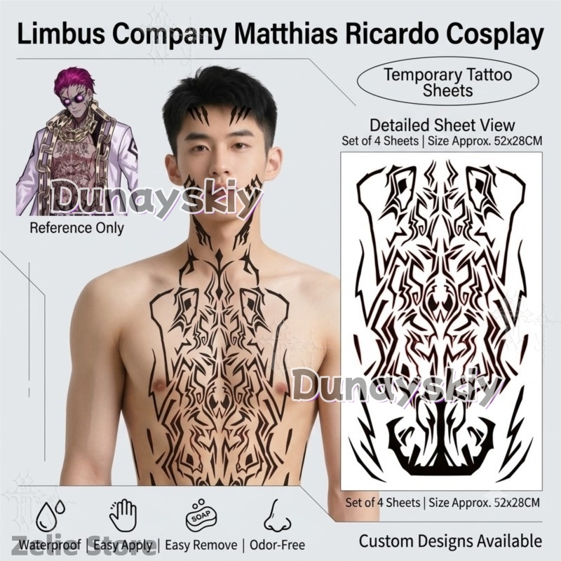 Наклейки-тату Limbus Company:  – обзор и цена Anime Cosplay Face