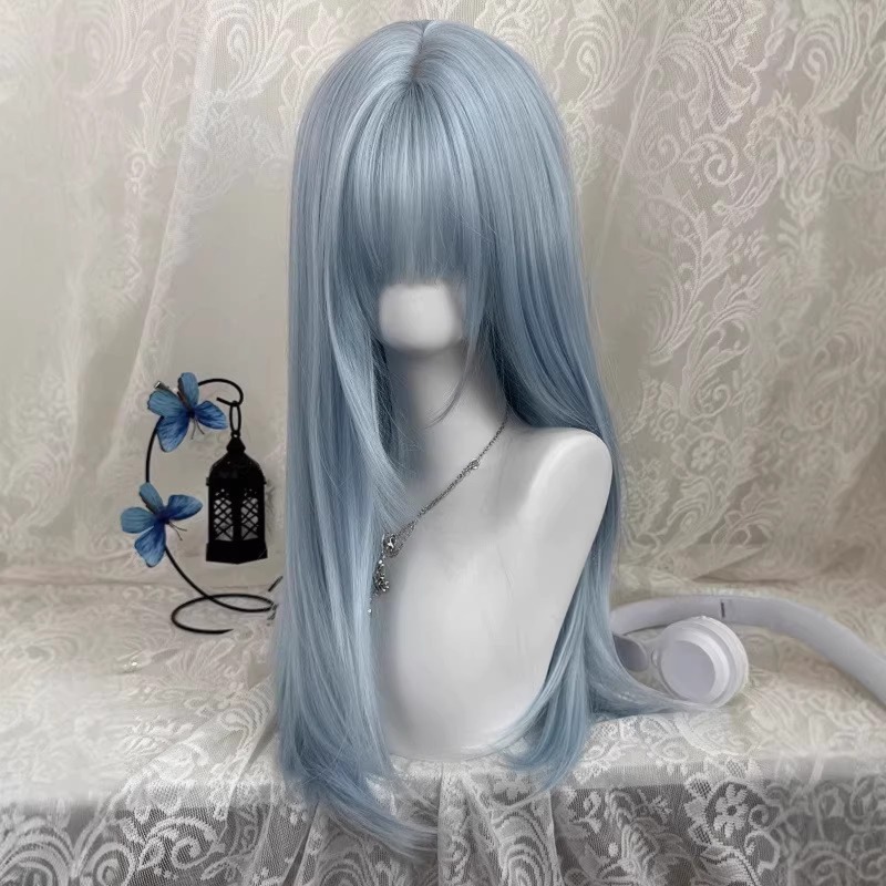 Пастельно-голубой длинный прям – обзор и цена Anime Cosplay Thick