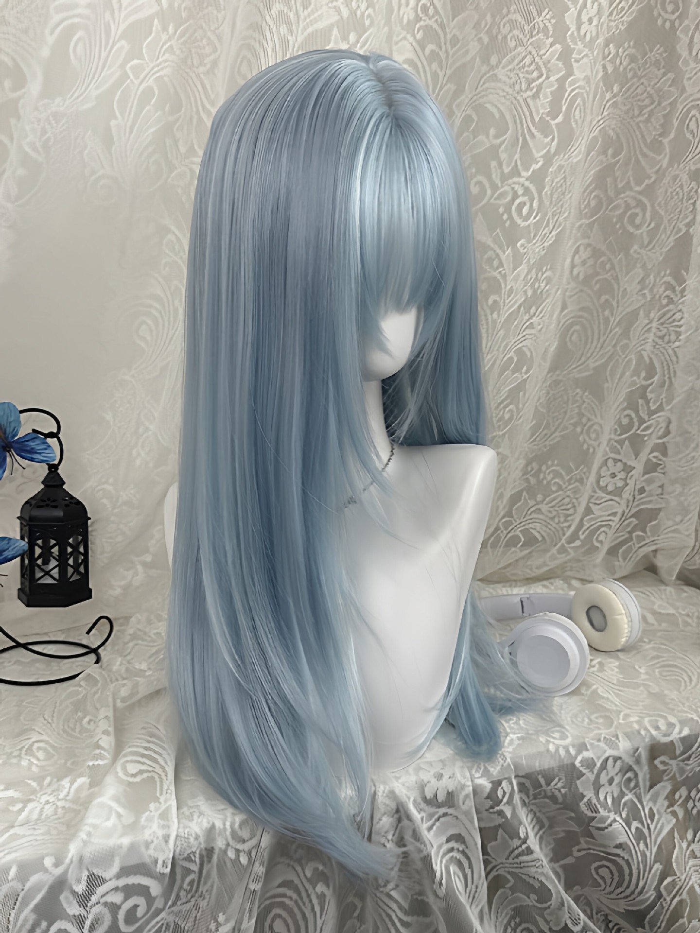 Пастельно-голубой длинный прям – обзор и цена Anime Cosplay Thick